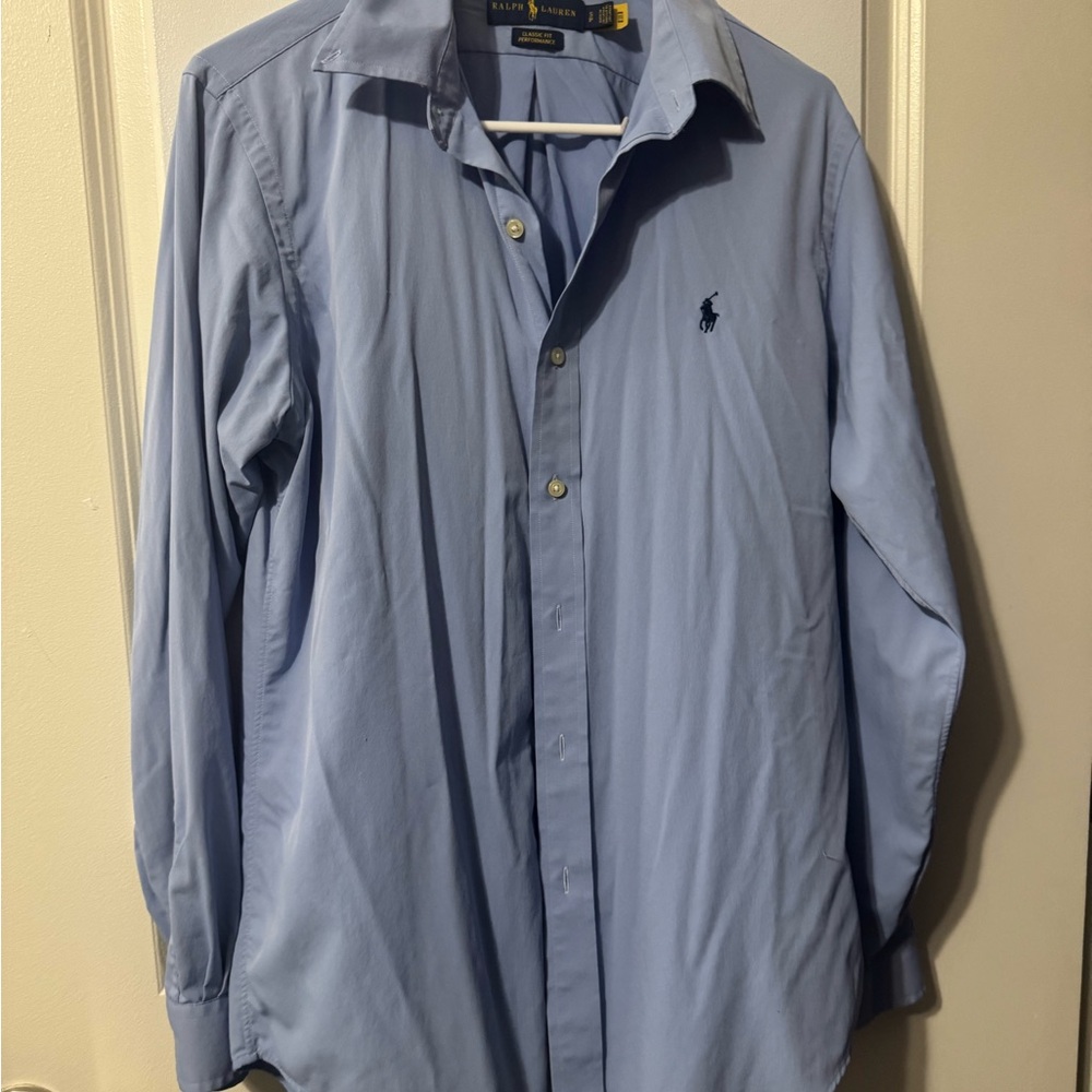 Timeless Ralph Lauren Men's Light Blue Button Down Shirt